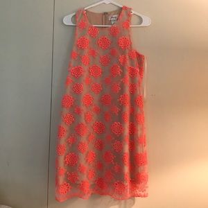 Hot pink patterned dress size four